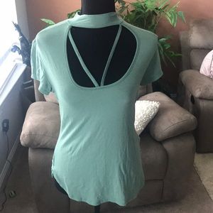 Mint Green Deep Crew Neck T Shirt